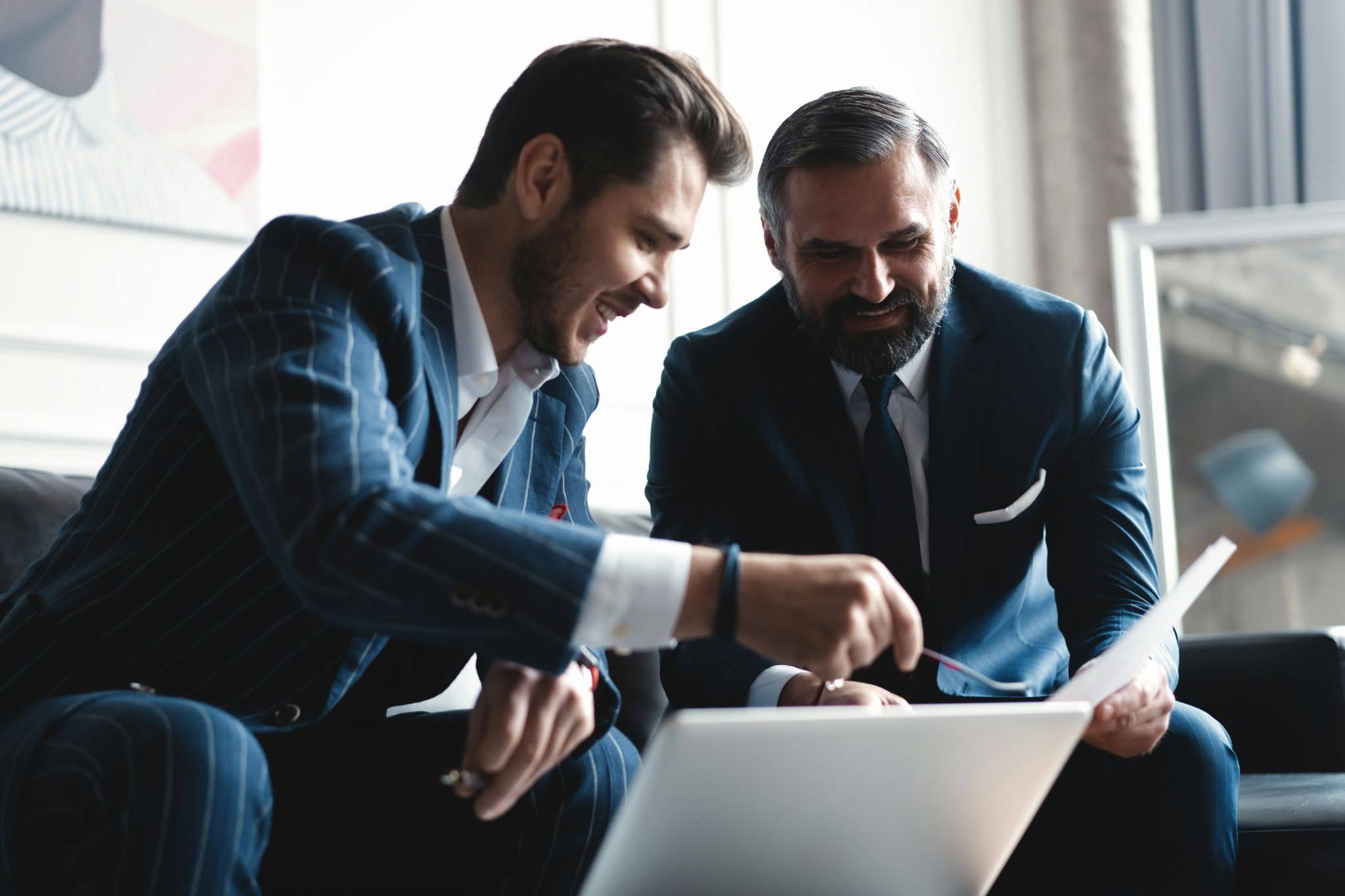 Two advisors reviewing strategy together